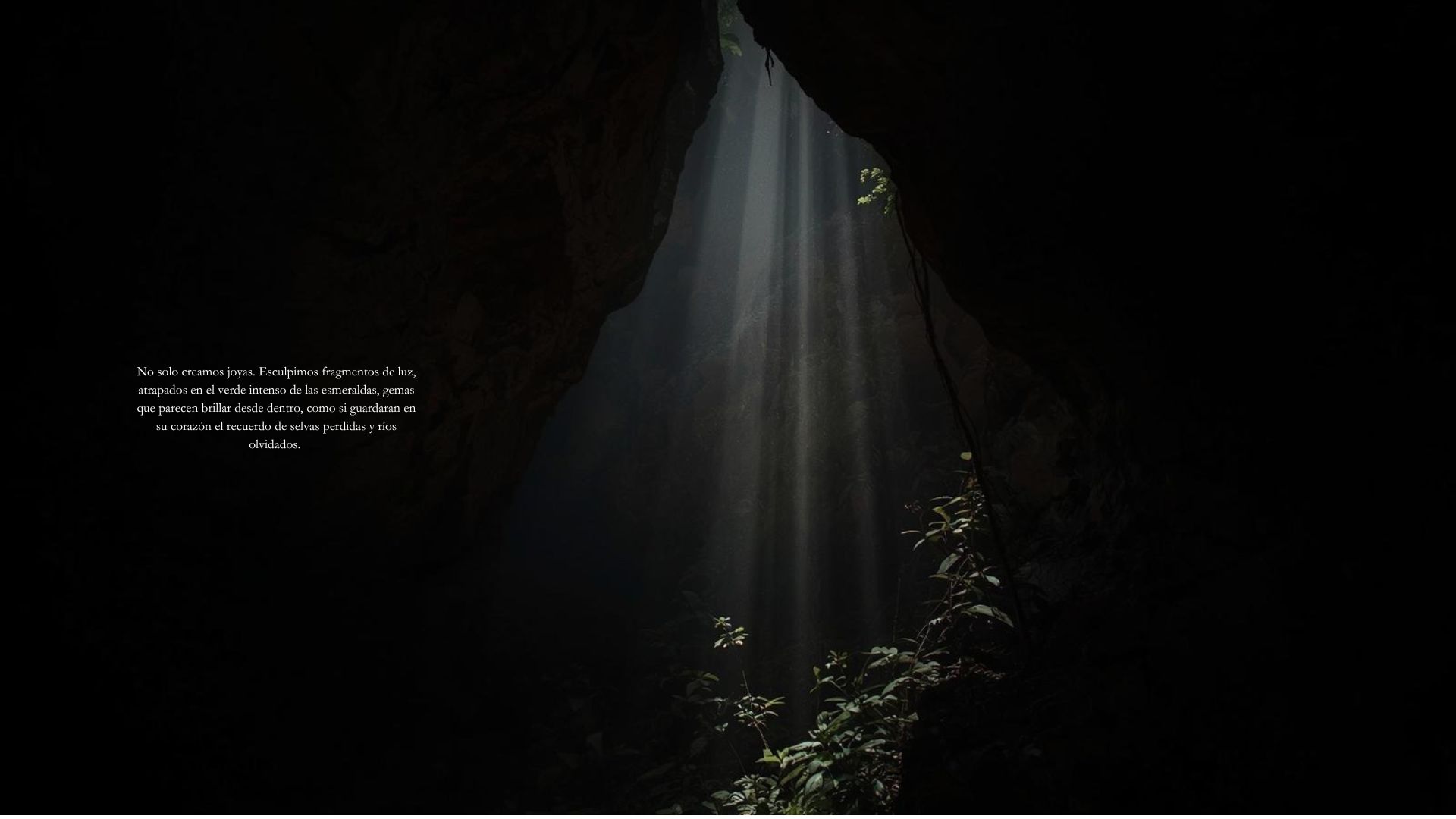 A shaft of daylight falling into a cave covered in vegetation.